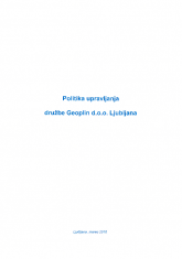 Politika upravljanja družbe Geoplin